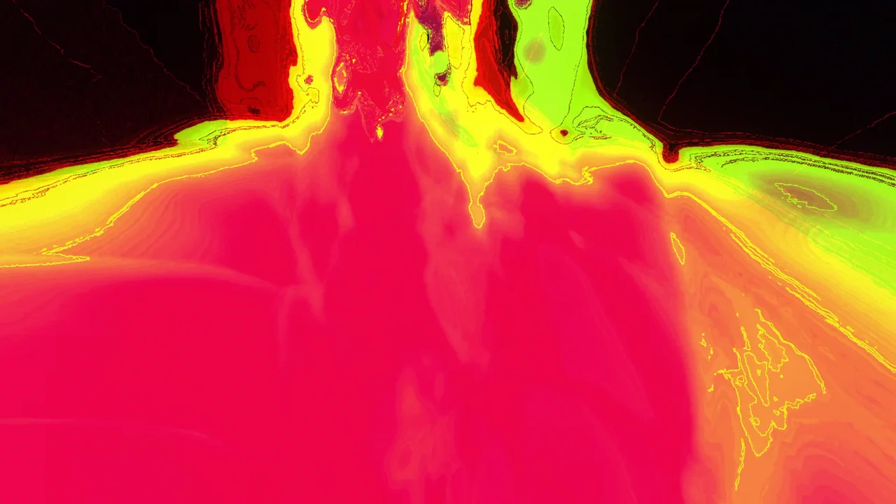 Fixate visual: neon red and yellow finale