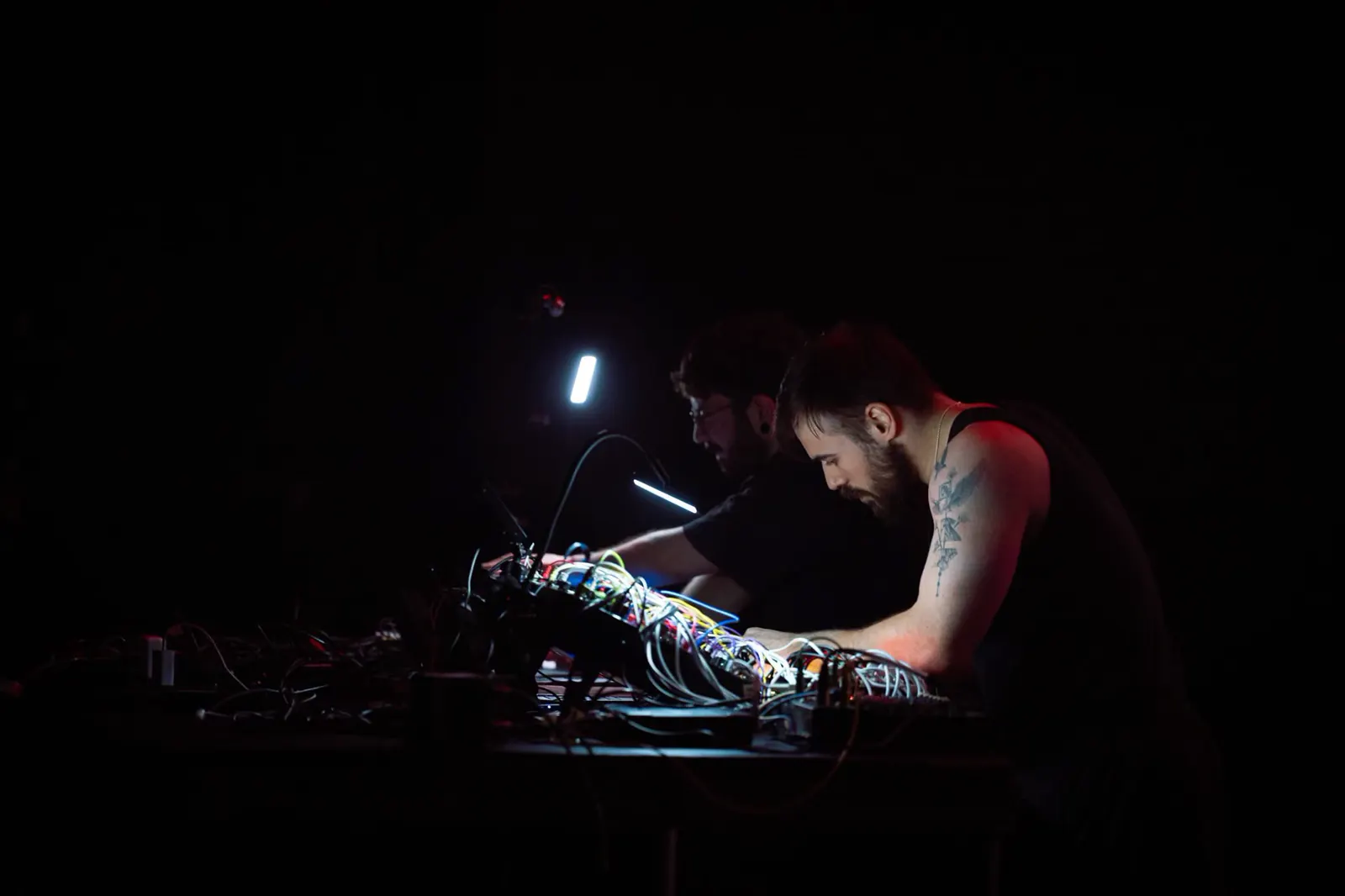 pliq performing Fixate with modular synthesizers and custom audiovisual controls